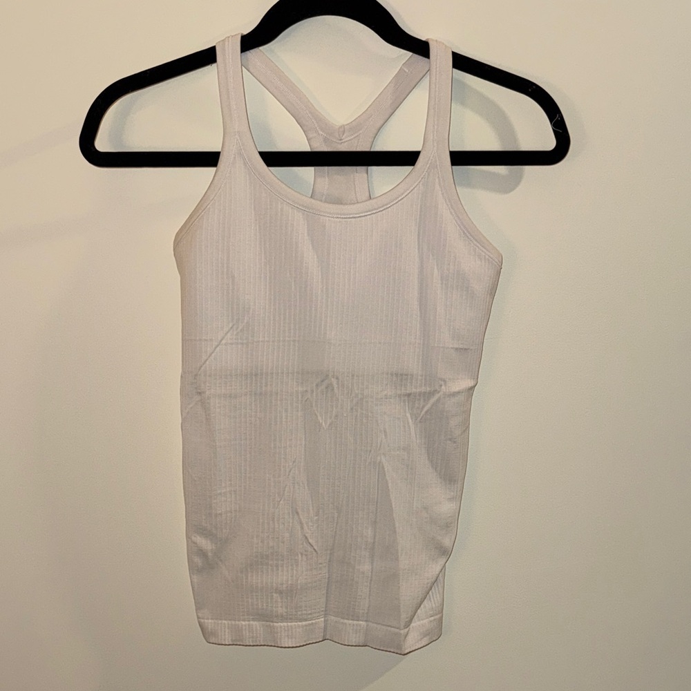 Lululemon White Ribbed Tank Top